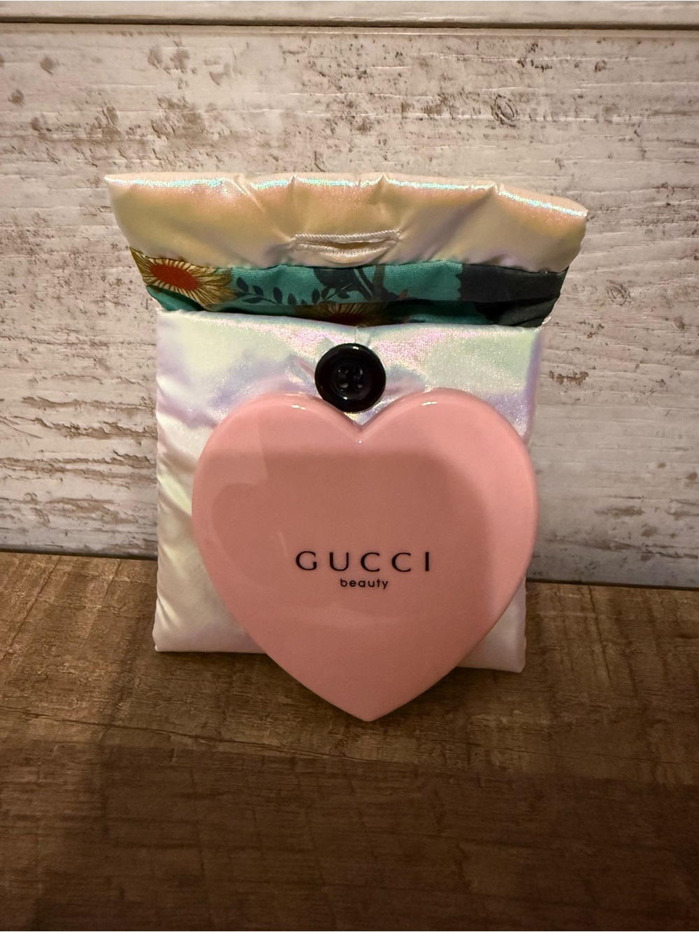 Authentic GUCCI beauty Mirror heart shaped pink color